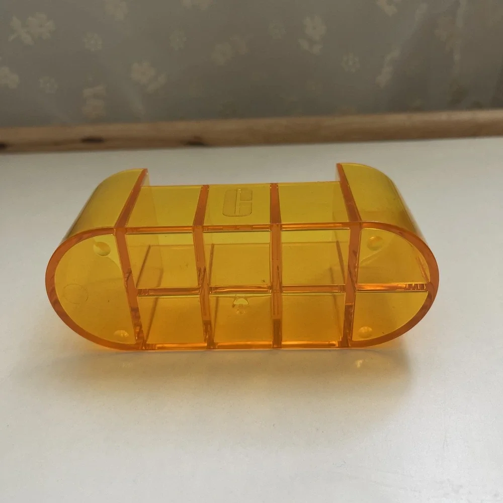 Vtg Clinique Acrylic Lipstick Cosmetic Makeup Organizer Display Case Orange‎